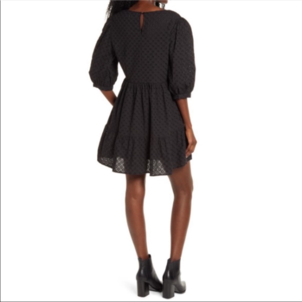 Wayf x BFF Boho Lauren Babydoll Eyelet Puff Sleeve Dress Size XS NEW - Picture 3 of 14